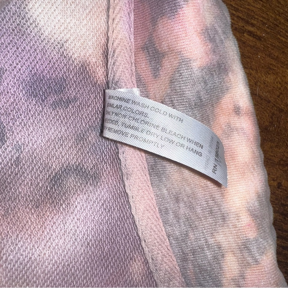 Gray Pink Colorful Acid Wash Quarter Zip Crop Long Sleeve Boho Pullover Size M - Picture 13 of 13